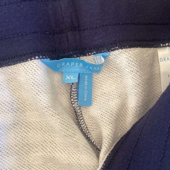 Draper James Gingham sweatpants Nassau Navy XL NWOT - Picture 7 of 8